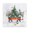 Christmas Tree in Red Wagon Canvas Art Print