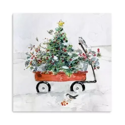 Christmas Tree in Red Wagon Canvas Art Print