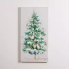 Christmas Tree with Glitter Canvas Wall Plaque