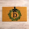 Christmas Wreath Monogram D Doormat