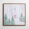 Church Scene Snowy Forest Canvas Art Print