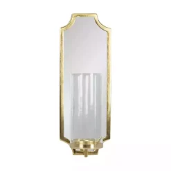 Ciel Gold Mirrored Pillar Candle Sconce