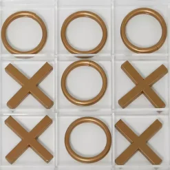 Clear and Gold Tic Tac Toe Board