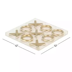 Clear and Gold Tic Tac Toe Board