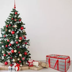 Clear and Red Zip 128-pc. Ornament Storage Box