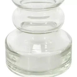 Clear Blown Glass Curved 3-pc. Candle Holder Set