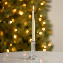 Clear Glass Taper Candle Holder, 6 in.