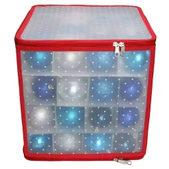 Clear Polka Dot Zip 64-pc. Ornament Storage Box