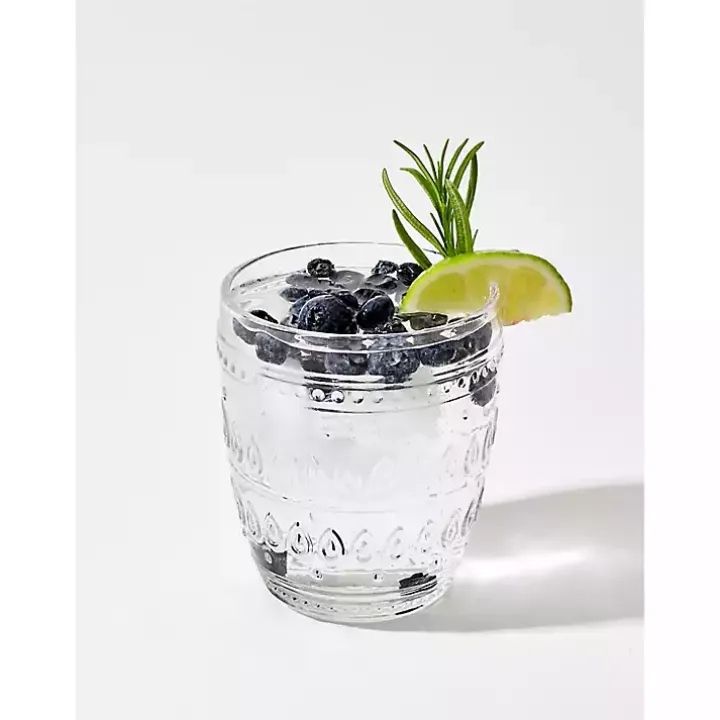 Clear Textured Old Fashioned Glasses, Set of 4