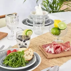 Clear Textured Old Fashioned Glasses, Set of 4