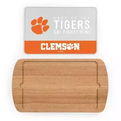 Clemson Tigers Wood and Glass Serving Board