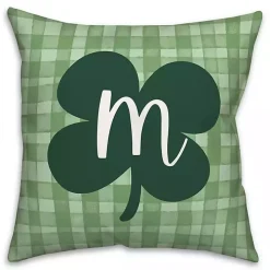 Clover Personalized Monogram Throw Pillow