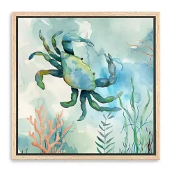 Coastal Bay Crab Framed Canvas Art Print
