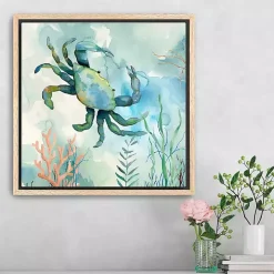 Coastal Bay Crab Framed Canvas Art Print