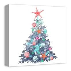 Coastal Christmas Tree Canvas Art Print