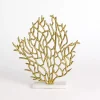 Coastal Gold Coral Statue with Marble Base