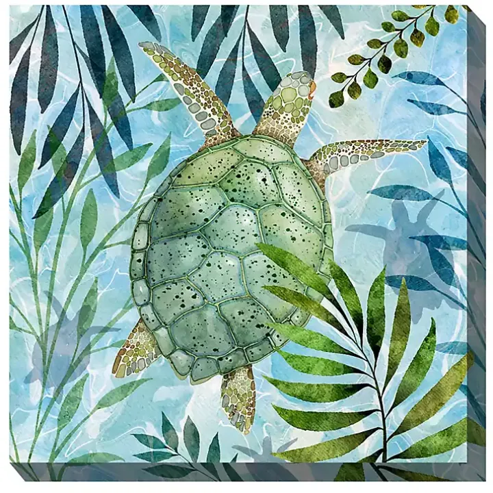 Coastal Turtle Outdoor Canvas Art Print