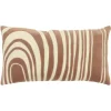 Cocoa and Natural Wave Lumbar Pillow