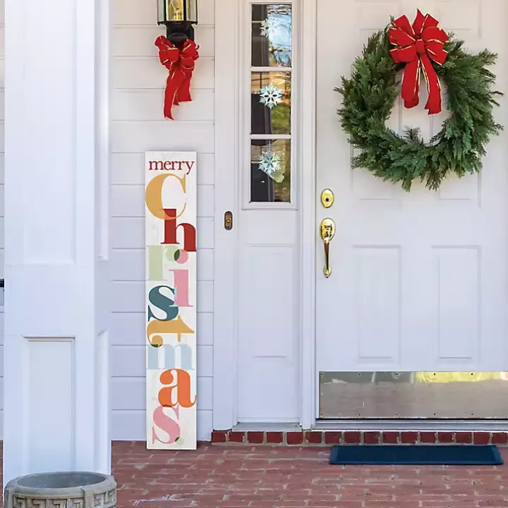 Colorful Merry Christmas Porch Board
