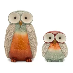 Colorful Owl Figurines, Set of 2