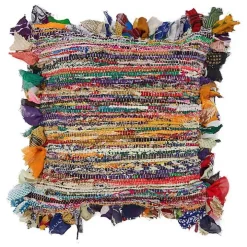 Colorful Striped Shabby Chic Throw Pillow