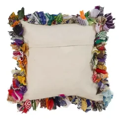 Colorful Striped Shabby Chic Throw Pillow