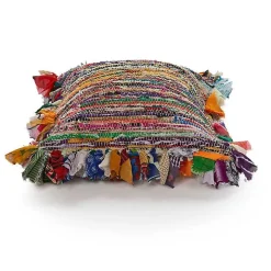 Colorful Striped Shabby Chic Throw Pillow