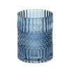 Cool Blue Textured Glass Vase, 8 in.