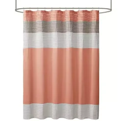 Coral Colorblock Silky Shower Curtain