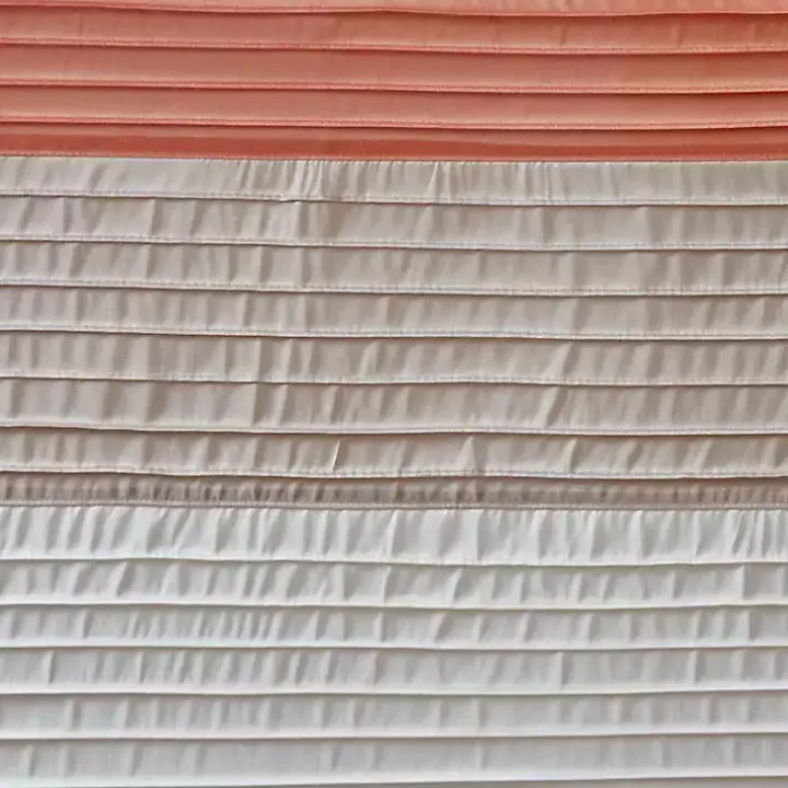 Coral Colorblock Silky Shower Curtain