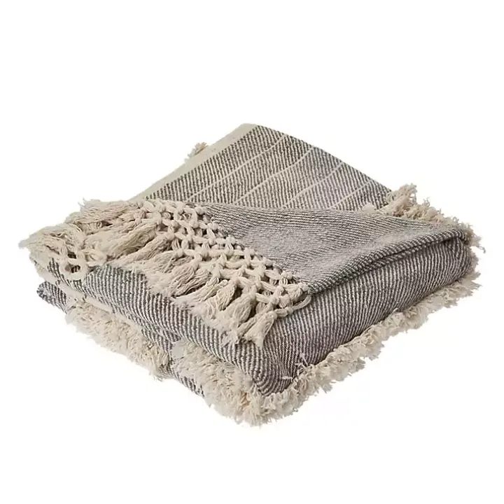 Cotton Fringe Eclectic Tufted Throw