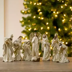 Cream and Gold 8-pc. Nativity Set