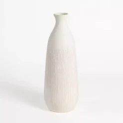 Cream Ceramic Luca Vase, 24 in.