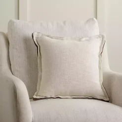 Cream Embroidered Snowflake Pillow