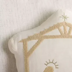 Cream Nativity Christmas Pillow