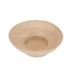 Cream Paper Mache Footed Decorative Bowl