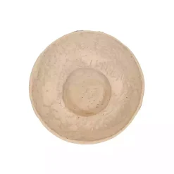 Cream Paper Mache Footed Decorative Bowl