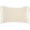 Cream Textured Poms Lumbar Pillow