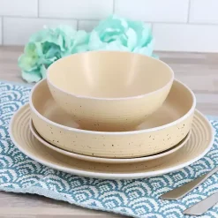 Cream Yellow Emilia Stoneware 16pc. Dinnerware Set