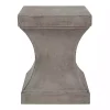 Dark Gray Concrete Pedestal Accent Table