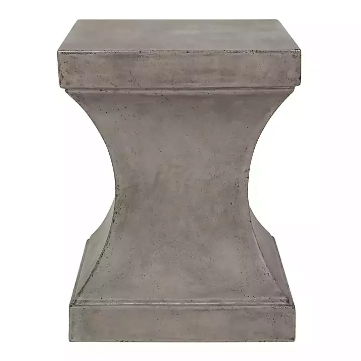 Dark Gray Concrete Pedestal Accent Table