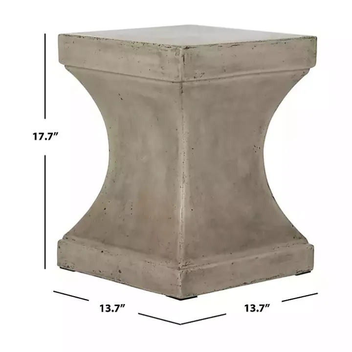 Dark Gray Concrete Pedestal Accent Table