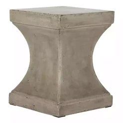Dark Gray Concrete Pedestal Accent Table