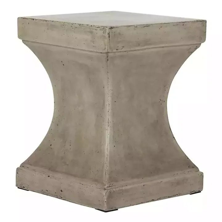 Dark Gray Concrete Pedestal Accent Table