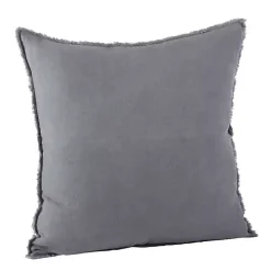 Dark Gray Fringed Edge Pillow