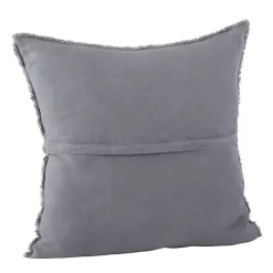 Dark Gray Fringed Edge Pillow