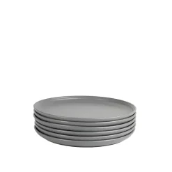 Dark Gray Linear Salad Plates, Set of 6