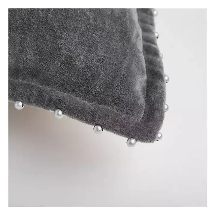 Dark Gray Solid Cotton Pillow, 22 in.