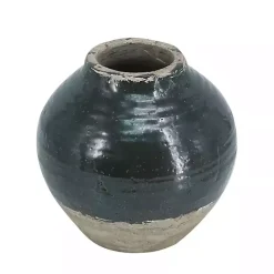 Dark Green Two-Tone Round Vase