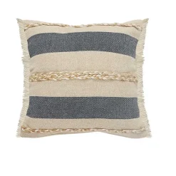 Denim Blue Braided Stripe Throw Pillow, 24 in.
